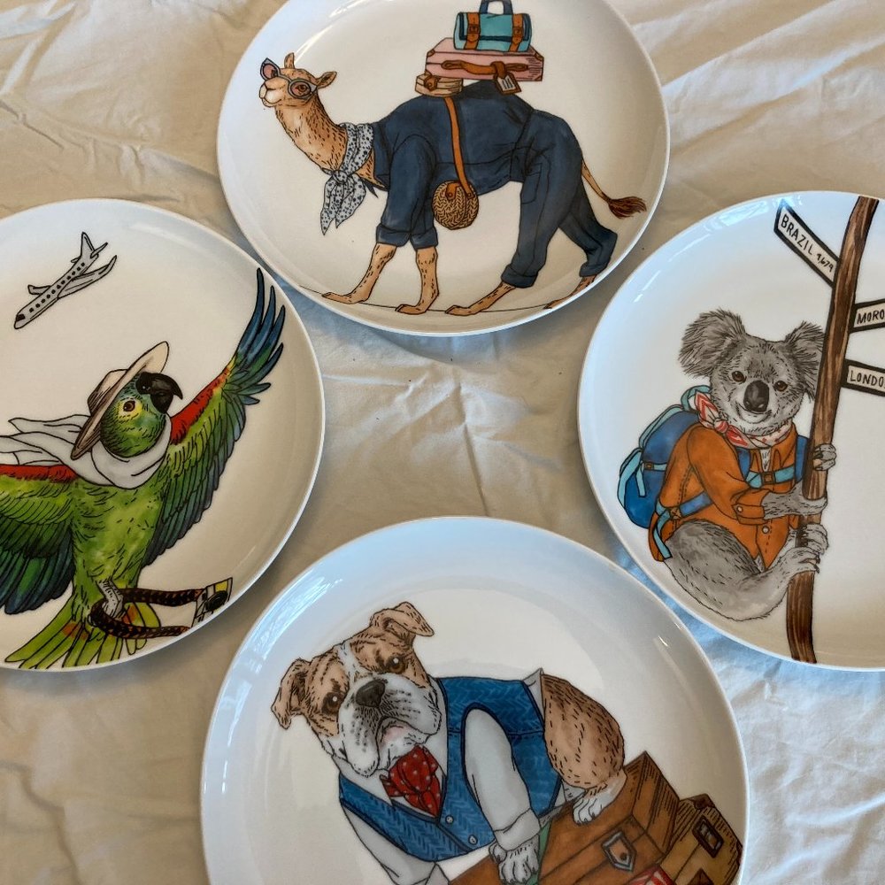 West Elm + Rachel Kozlowski Dapper Animal Plates